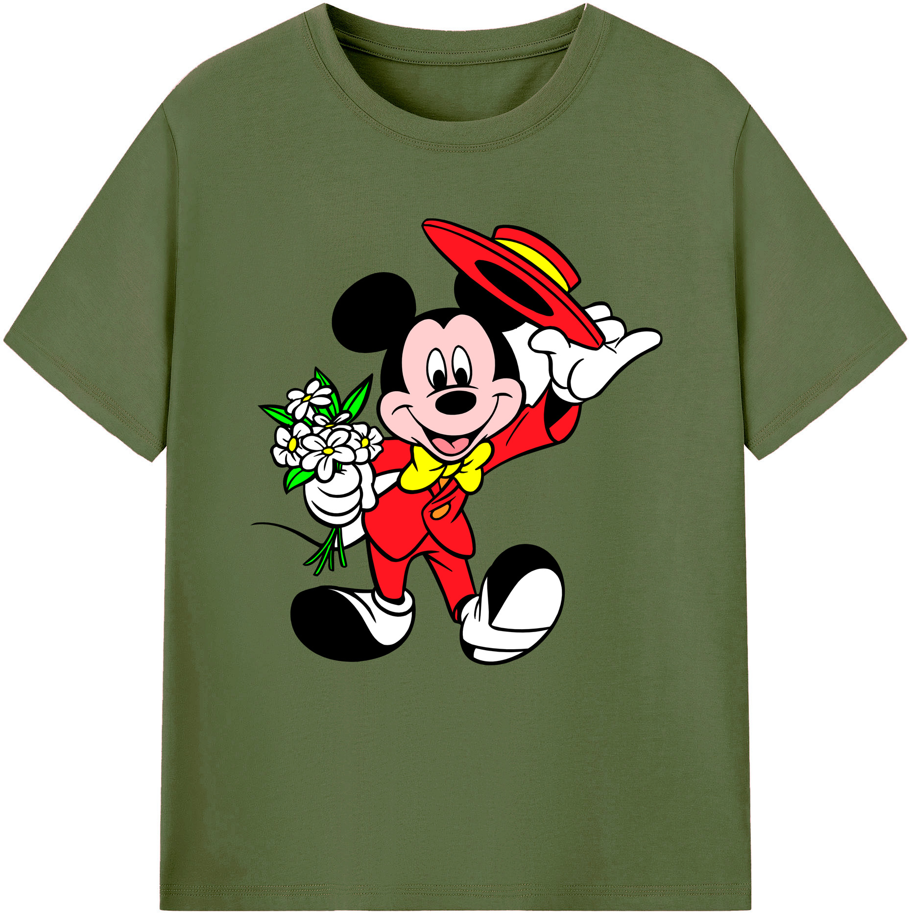 （画像用） ミッキーマウス Mickey Mouse 綿100％半袖Tシャツ（フロントプリント）